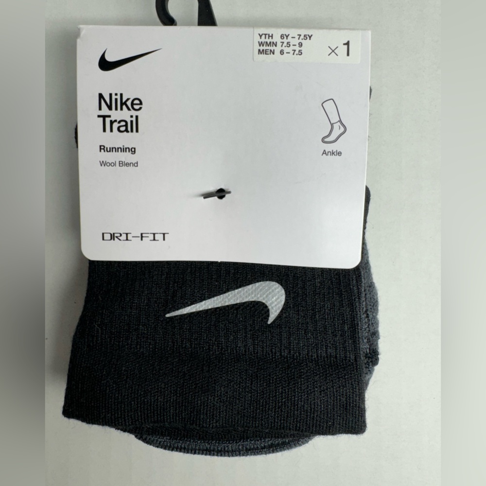 Nike Trail Running Wool Blend Black Ankle Socks